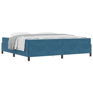 vidaXL Bedframe met matras Donkerblauw 200 x 200 cm Stof