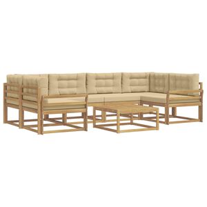 vidaXL Buiten bankenset 5 st Wit en Beige
