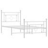 vidaXL Bedframe met hoofd- en voeteneinde metaal wit 100x200 cm