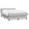 vidaXL Boxspring met matras fluweel lichtgrijs 140x210 cm