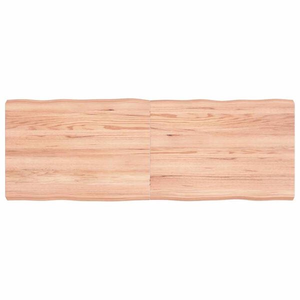 vidaXL Tafelblad natuurlijke rand 140x50x(2-6) cm eikenhout lichtbruin