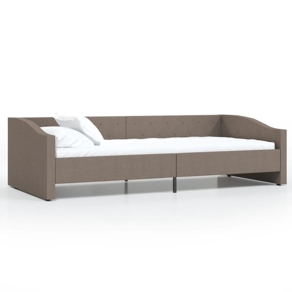 vidaXL Slaapbank met USB stof taupe 90x200 cm