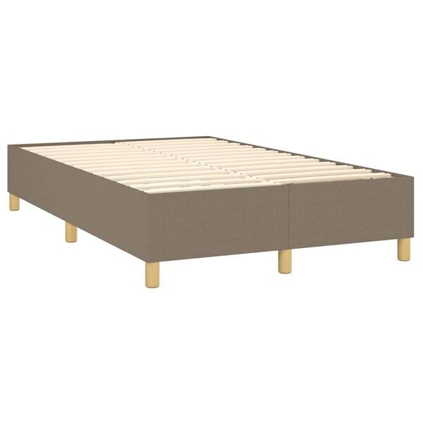 vidaXL Boxspring met matras stof taupe 120x190 cm
