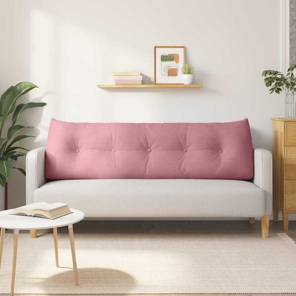 vidaXL Rugkussen Roze 160 x 24 x 50 cm Fluweel