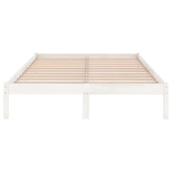 vidaXL Bedframe massief grenenhout wit 120x200 cm