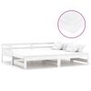 vidaXL Slaapbank uitschuifbaar massief grenenhout wit 2x(90x200) cm