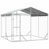 vidaXL Hondenkennel met dak 3x3x2,5 m gegalvaniseerd staal zilverkleur