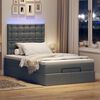 vidaXL Ottoman bed met matras en LED's 120x200cm stof donkergrijs