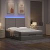 vidaXL Ottoman bed met matras en LED's 140x190cm stof taupe