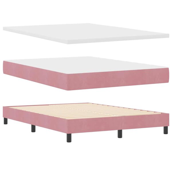 vidaXL Boxspringbed met matras Roze 190 x 140 cm Fluweel
