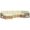 vidaXL Buiten bankenset met kussen 6 pcs Wit en cr&egrave;mekleurig Polyester