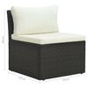 vidaXL 4-delige Loungeset met kussens poly rattan bruin