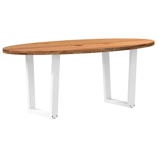 vidaXL Eettafel 200x100x74 cm ovaal massief eikenhout lichtbruin