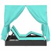 vidaXL Dubbele ligbed Turquoise 205 x 129 x 200 cm poly rattan