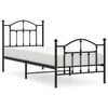 vidaXL Bedframe met hoofd- en voeteneinde metaal zwart 80x200 cm