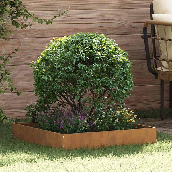 vidaXL Tuinrand 6 pcs Roestig 60 x 60 x 13 cm Cortenstaal