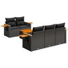 vidaXL 6-delige Loungeset met kussens poly rattan zwart