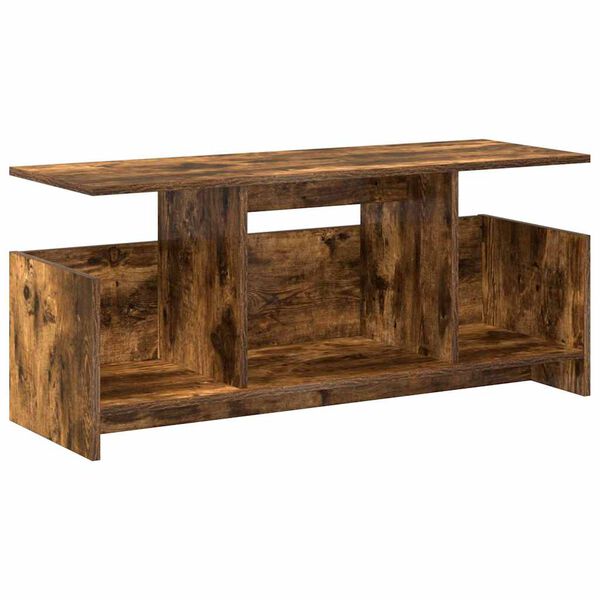 vidaXL TV-standaard Gerookt eiken 102 x 35 x 45 cm Bewerkt hout