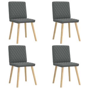 vidaXL Eetkamerstoelen 4 st stof donkergrijs