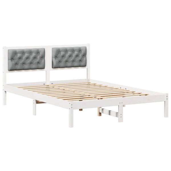 vidaXL Bedframe Lichtgrijs 150 x 200 cm Massief grenenhout