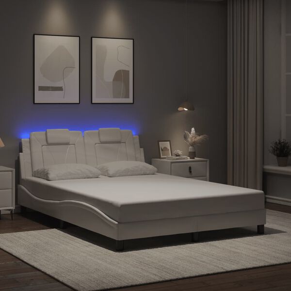 vidaXL Bedframe "Viana" met LED zonder matras wit 120x200 cm