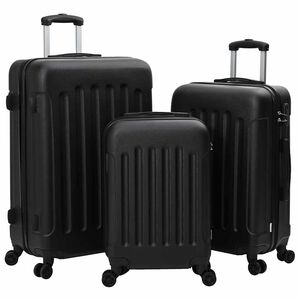vidaXL Koffer met slot 3 pcs Zwart 50 x 31 x 78 cm ABS Kunststof