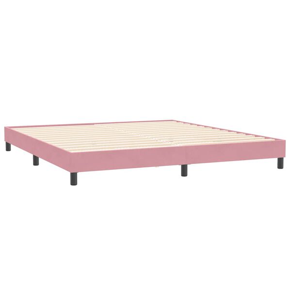 vidaXL Bedframe zonder matras 200x220 cm fluweel roze