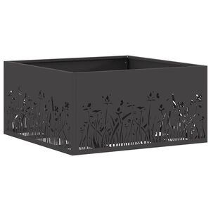 vidaXL Vuurkom Zwart 60 x 60 x 30 cm weervast staal