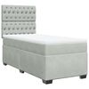 vidaXL Boxspring met matras fluweel lichtgrijs 90x190 cm