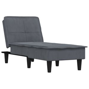 vidaXL Chaise longue fluweel donkergrijs