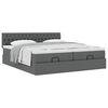 vidaXL Ottoman bed met matrassen 200x200cm stof donkergrijs