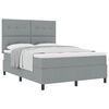 vidaXL Boxspringbed met hoofdeinde Lichtgrijs 140 x 190 cm Stof
