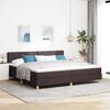 vidaXL LED Box Spring Bed met matras Donkerbruin 200 x 200 cm Stof