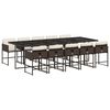 vidaXL 11-delige Tuinset met kussens poly rattan bruin