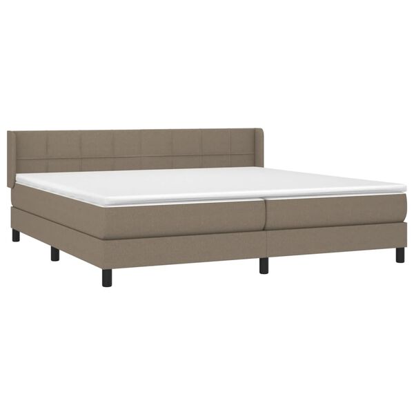 vidaXL Boxspring met matras stof taupe 200x200 cm