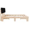 vidaXL Bedframe met Gevoerd Hoofdgedeelte Zwart 200 x 200 cm