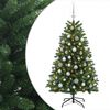 vidaXL Kunstkerstboom middengroen met kerstbal 150 cm 150 LED's