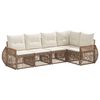 vidaXL Tuinbankenset 5 st Beige en Cr&egrave;me Wit poly rattan