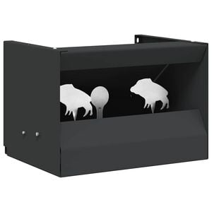 vidaXL Kogel Trap Box Zwart 29 x 22 x 20 cm Staal