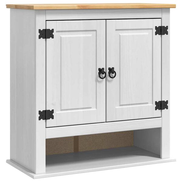 vidaXL Hangkast Corona Wit 70 x 33 x 71,5 cm Massief grenenhout