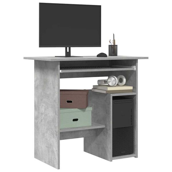 vidaXL Bureau 80x45x74 cm bewerkt hout betongrijs
