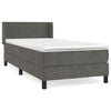 vidaXL Boxspring met matras fluweel donkergrijs 80x200 cm