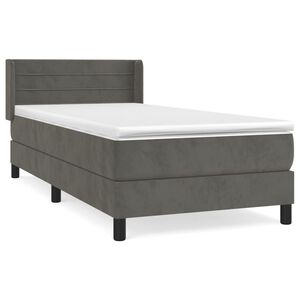 vidaXL Boxspring met matras fluweel donkergrijs 80x200 cm