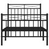vidaXL Bedframe met hoofd- en voeteneinde metaal zwart 90x190 cm