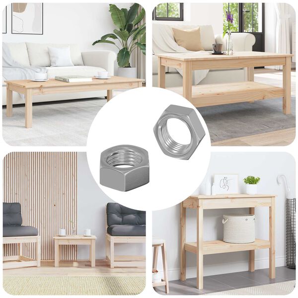 vidaXL Zeshoekige Moer 2 pcs Zilver M6 Metaal