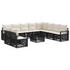 vidaXL Tuinbankenset 11 pcs Zwart poly rattan