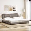 vidaXL Bedframe met LED zonder matras "Hvar" 200x200 cm stof taupe