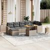 vidaXL 8-delige Loungeset met kussens poly rattan grijs