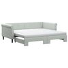 vidaXL Slaapbank onderschuifbed matrassen 100x200cm fluweel lichtgrijs