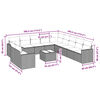vidaXL 12-delige Loungeset met kussens poly rattan lichtgrijs